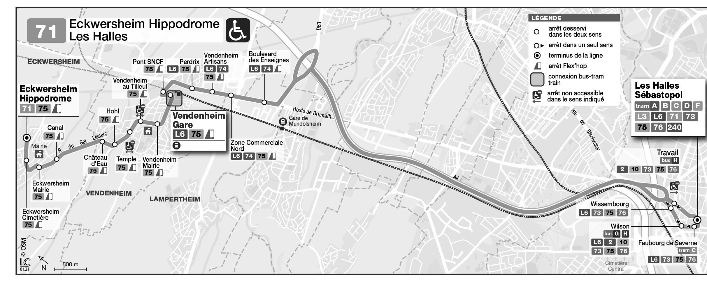 Plan de la ligne 71